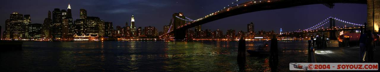 Brooklyn and Manhattan Bridges by Night
