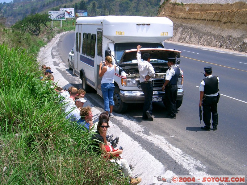 En panne!
Sur le retour � Antigua
