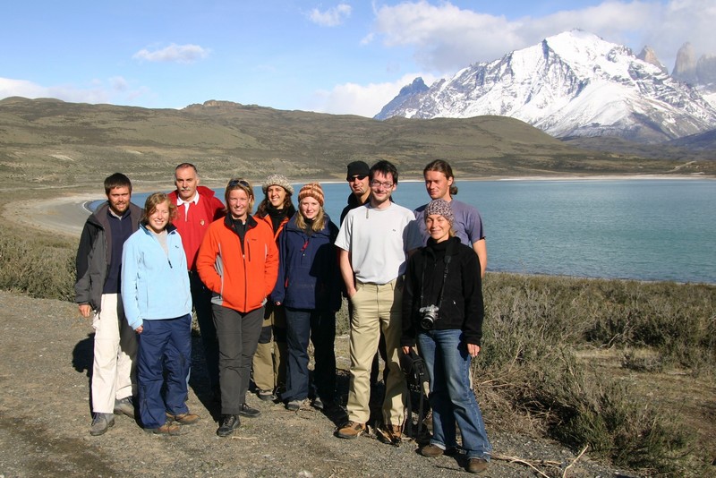 Parc Torres del Paine
Notre groupe pour le trek: Claire, Jean-Bernard, Ingrid, Jenny, Pim, Arnaud, Goeran, Serena
Anglaises, Français, Hollandais, Allemand, Italienne - Torres del Paine (Chili) - Septembre 2004
