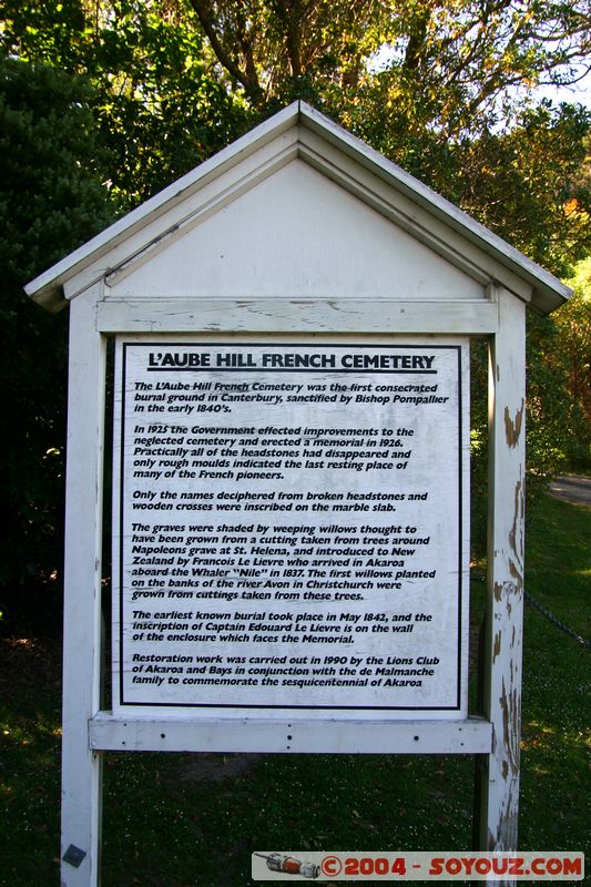 Banks Peninsula - Akaroa - L'Aube Hill French Cemetery
Mots-clés: New Zealand South Island cimetiere