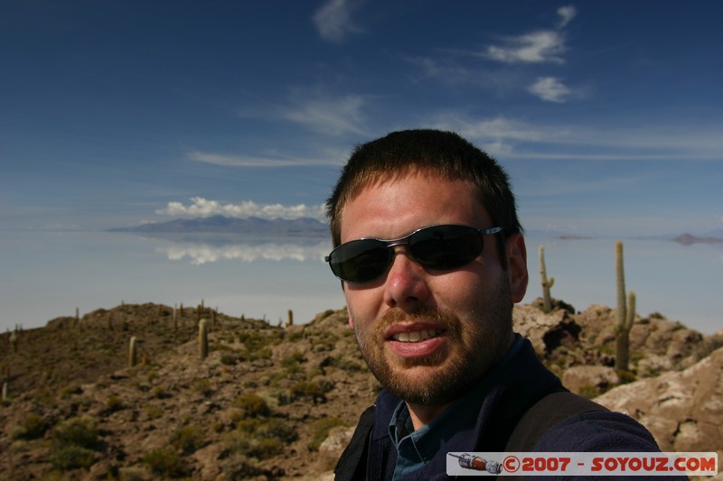 Isla Pescado (or Incahuasi) - moi au sommet de l'ile
