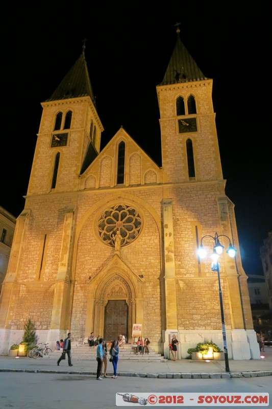 Sarajevo by night - Cathedral of Jesus' Heart
Mots-clés: BIH Bosnie HerzÃ©govine Federation of Bosnia and Herzegovina geo:lat=43.85905878 geo:lon=18.42561185 geotagged Hrid Nuit Eglise Cathedral of Jesus' Heart