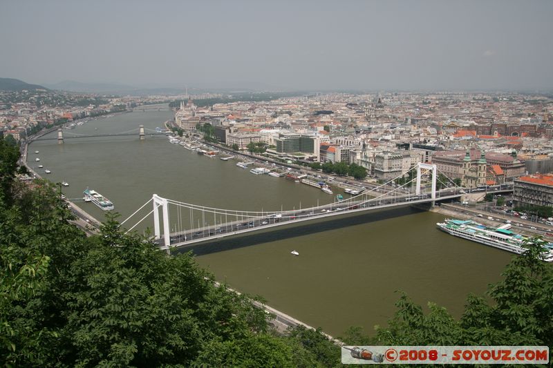 Budapest - Gellert Hill - view on Erzsebet hid
