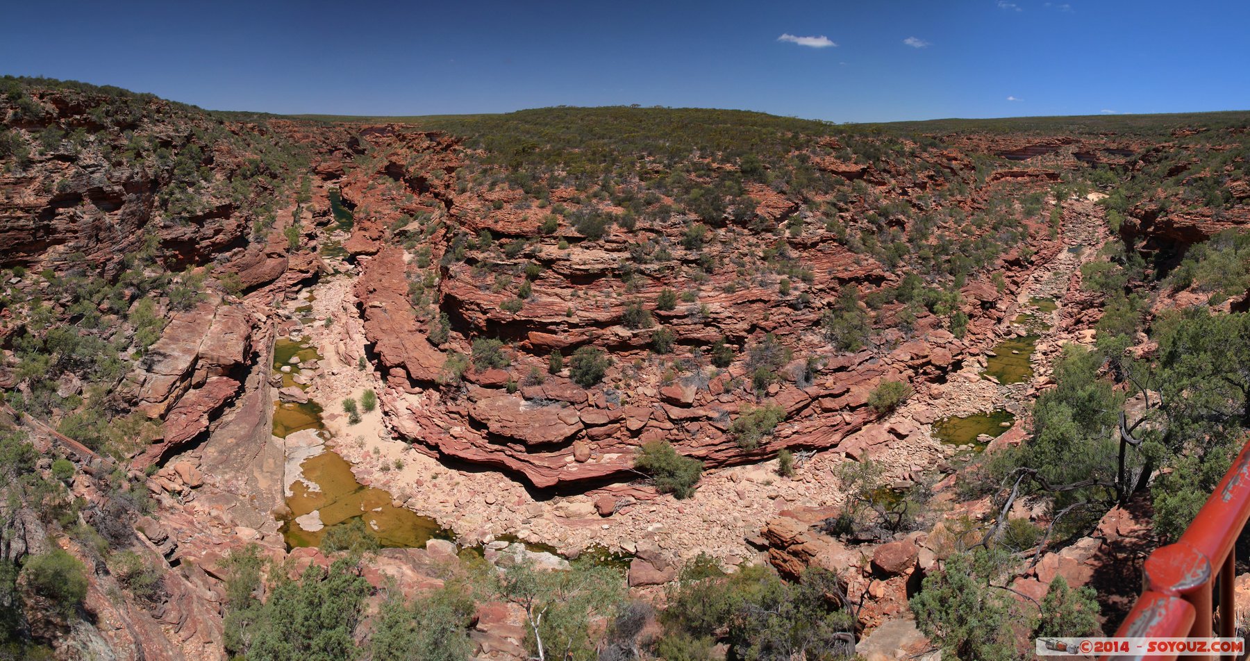 Kalbarri National Park - Z Bend - Murchison River - Panorama
Stitched Panorama
Mots-clés: AUS Australie geo:lat=-27.65353048 geo:lon=114.45664354 geotagged Kalbarri Western Australia Parc national paysage Z Bend Riviere Murchison River panorama