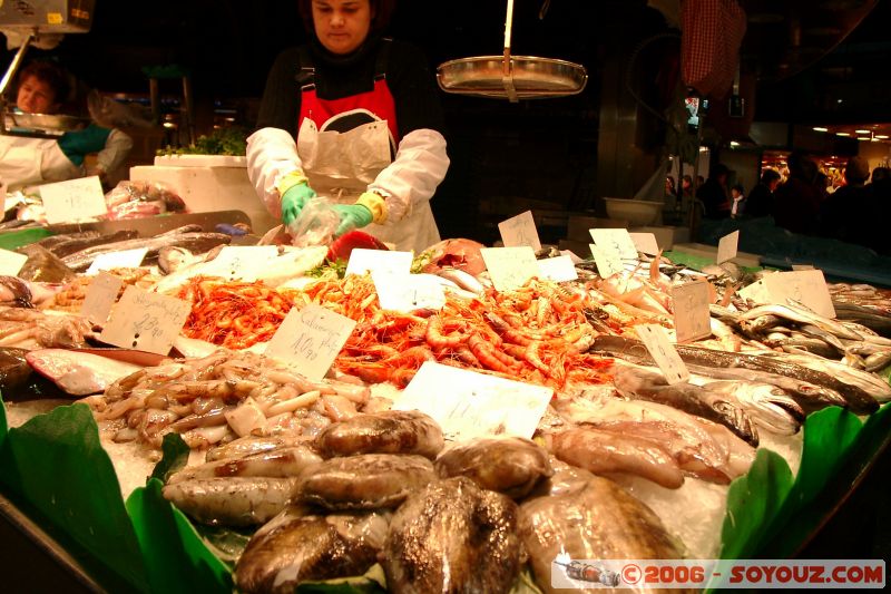 Poissons et crevettes
Mercat Boqueria
Mots-clés: Barcelona Barcelone Catalogne Espagne Gaudi La Ciutadella Mercat Boqueria Parc Güell Sagrada Familia