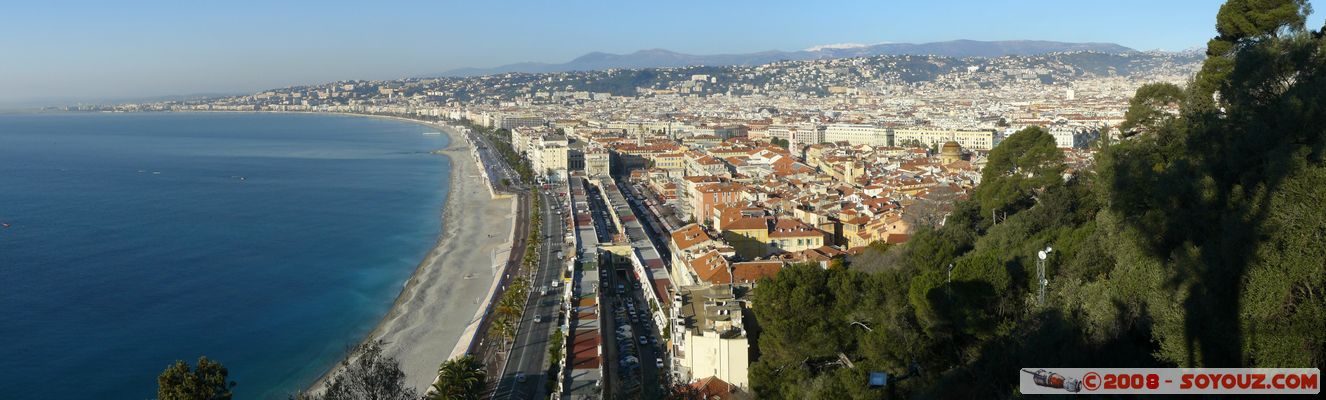 Nice - La Promenade des Anglais depuis la Colline du Chateau - panorama
Mots-clés: panorama mer