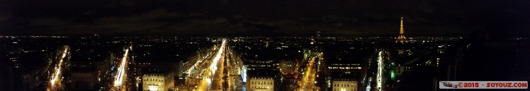 Paris by Night - Panorama depuis l'Arc de Triomphe
Mots-clés: FRA France geo:lat=48.87377622 geo:lon=2.29514480 geotagged le-de-France Paris 01 Ancien - Quartier Champs-Élysées Paris 08 Place de l'Etoile Arc de triomphe Nuit panorama