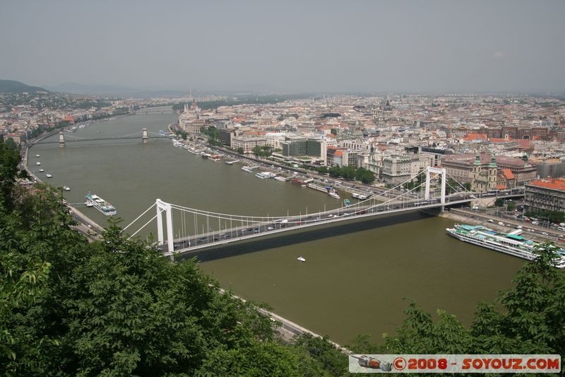 Budapest - Gellert Hill - view on Erzsebet hid
