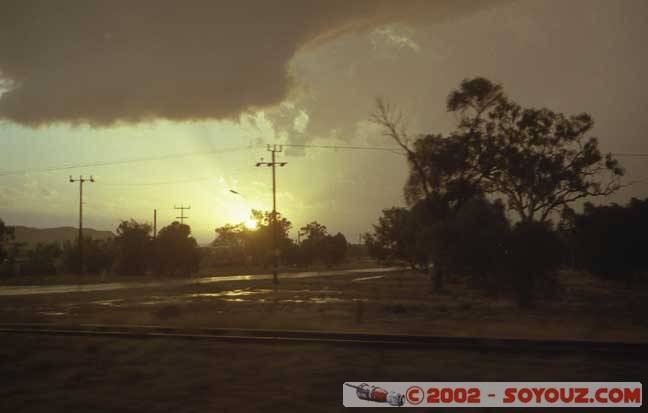 Storm at sunset
