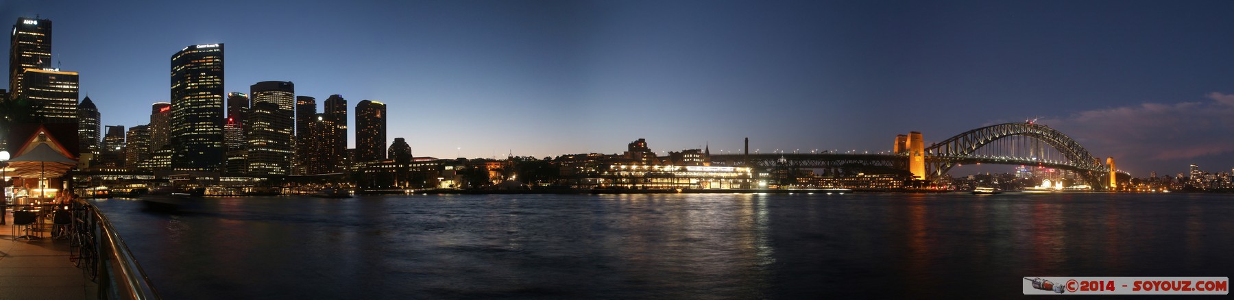 Sydney at Dusk - Circular quay - CBD and Harbour Bridge - Panorama
Stitched Panorama
Mots-clés: AUS Australie geo:lat=-33.85768262 geo:lon=151.21424049 geotagged New South Wales Sydney Circular quay sunset Harbour Bridge Pont panorama Lumiere